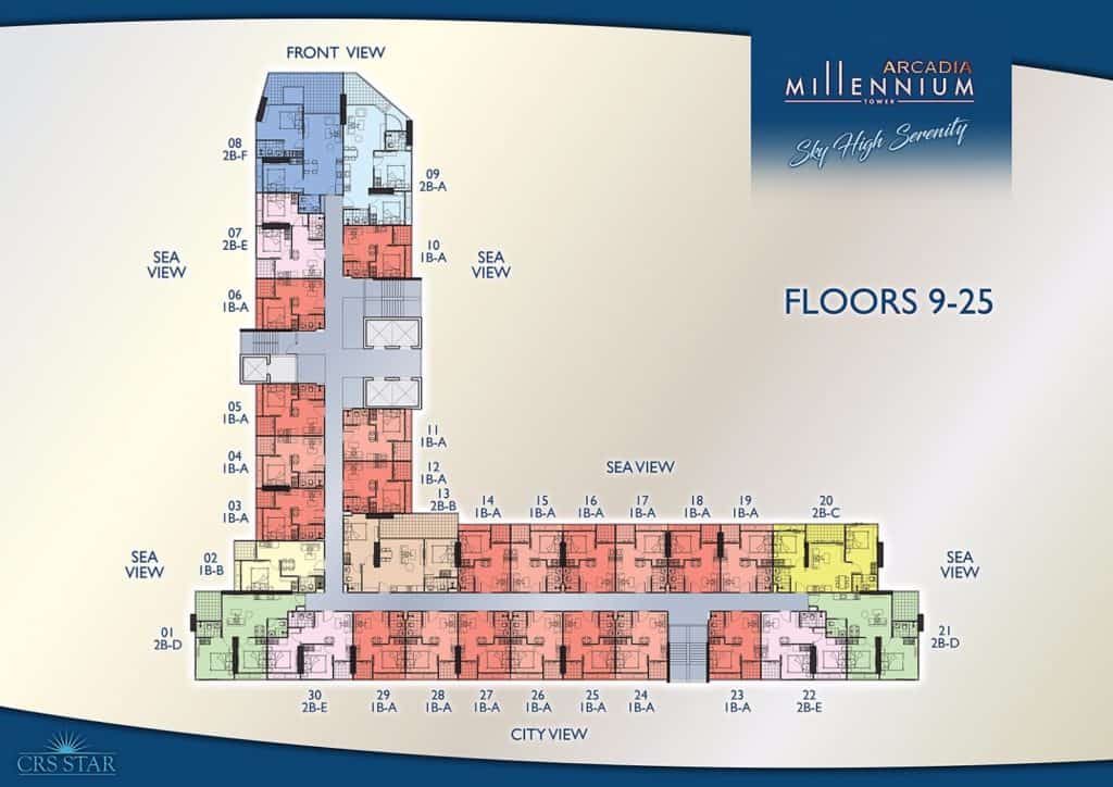 Arcadia Millennium Tower - Floors 9-25