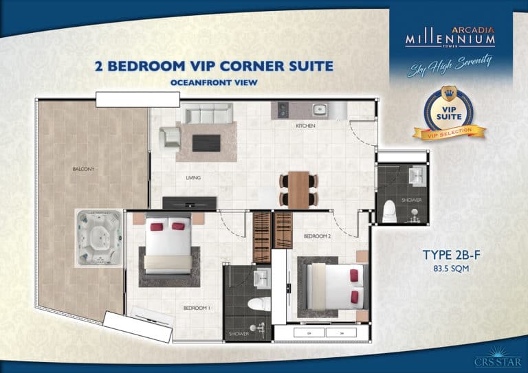 2 Bedroom VIP Corner Suite - Oceanfront View